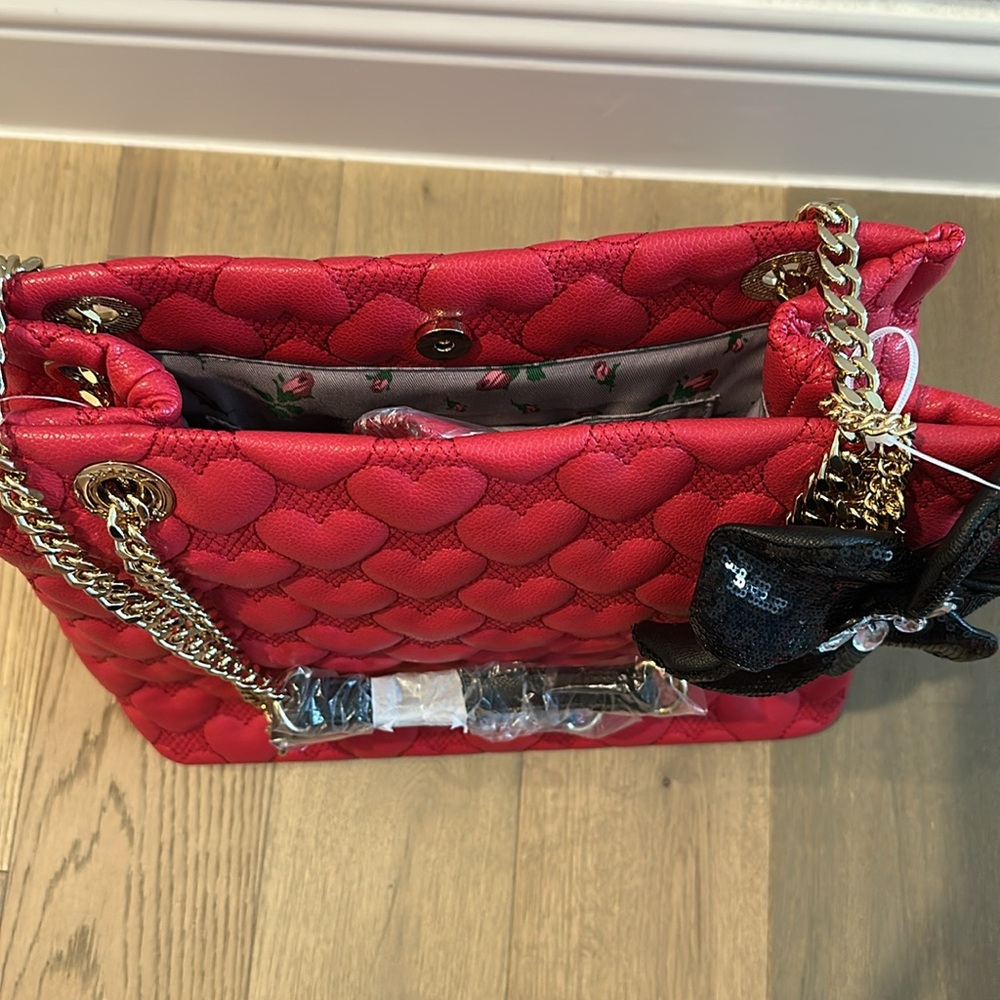 Betsey Johnson Be My Better Half Heart Shopper Red New - Picture 5 of 5